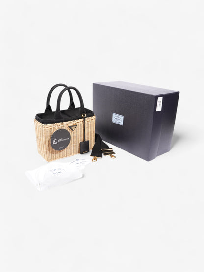 Prada Basket Bag Natural / Black Wicker