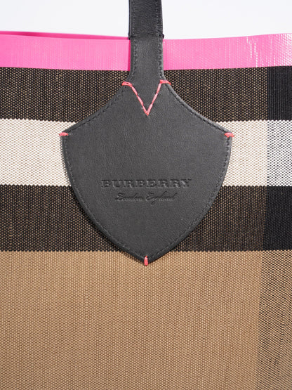 Burberry The Giant Reversible Tote House Check / Pink Canvas