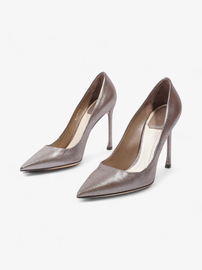 Christian Dior Bronze Heels 100 Bronze Canvas EU 37.5 UK 4.5