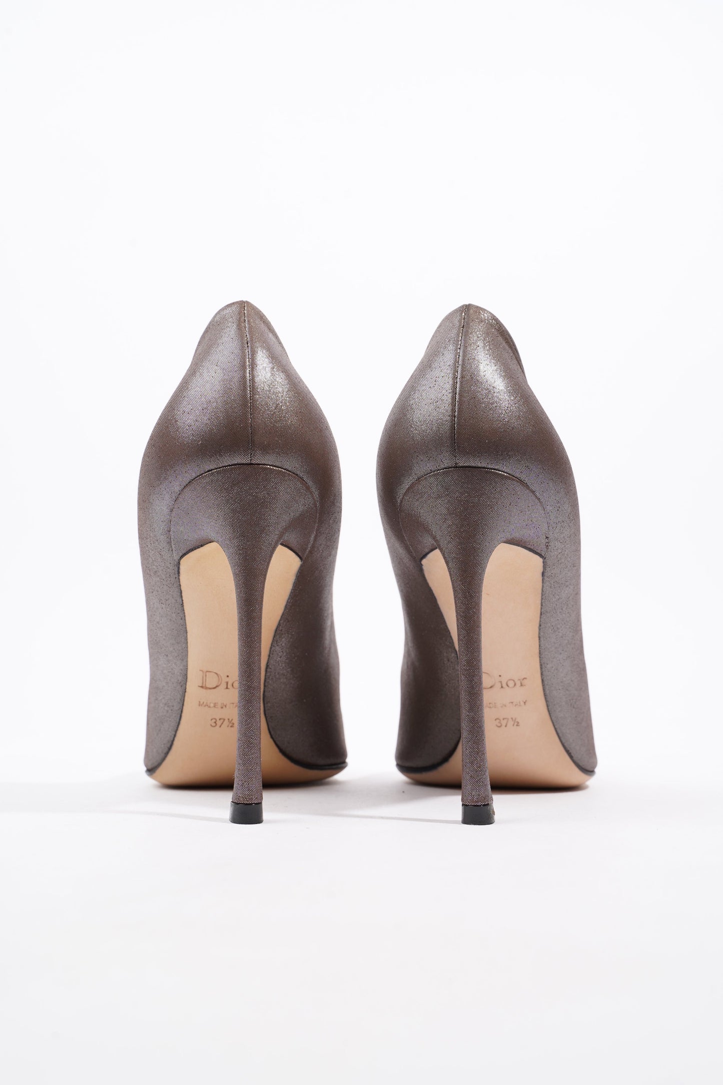Christian Dior Bronze Heels 100 Bronze Canvas EU 37.5 UK 4.5