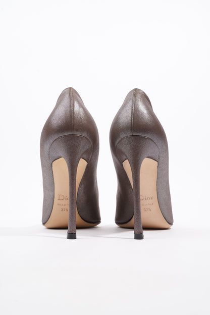 Christian Dior Bronze Heels 100 Bronze Canvas EU 37.5 UK 4.5