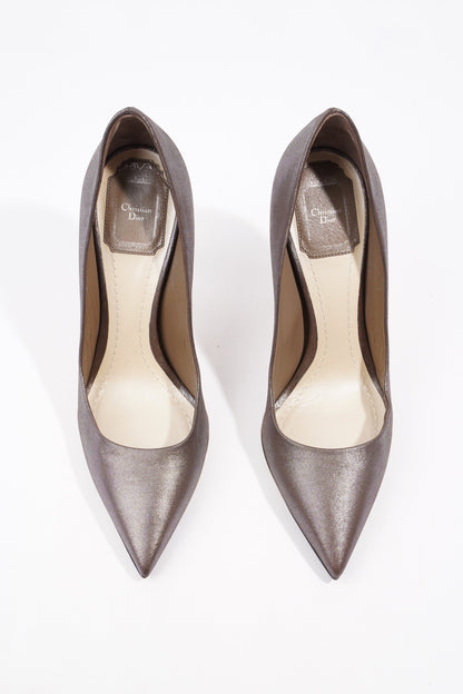 Christian Dior Bronze Heels 100 Bronze Canvas EU 37.5 UK 4.5