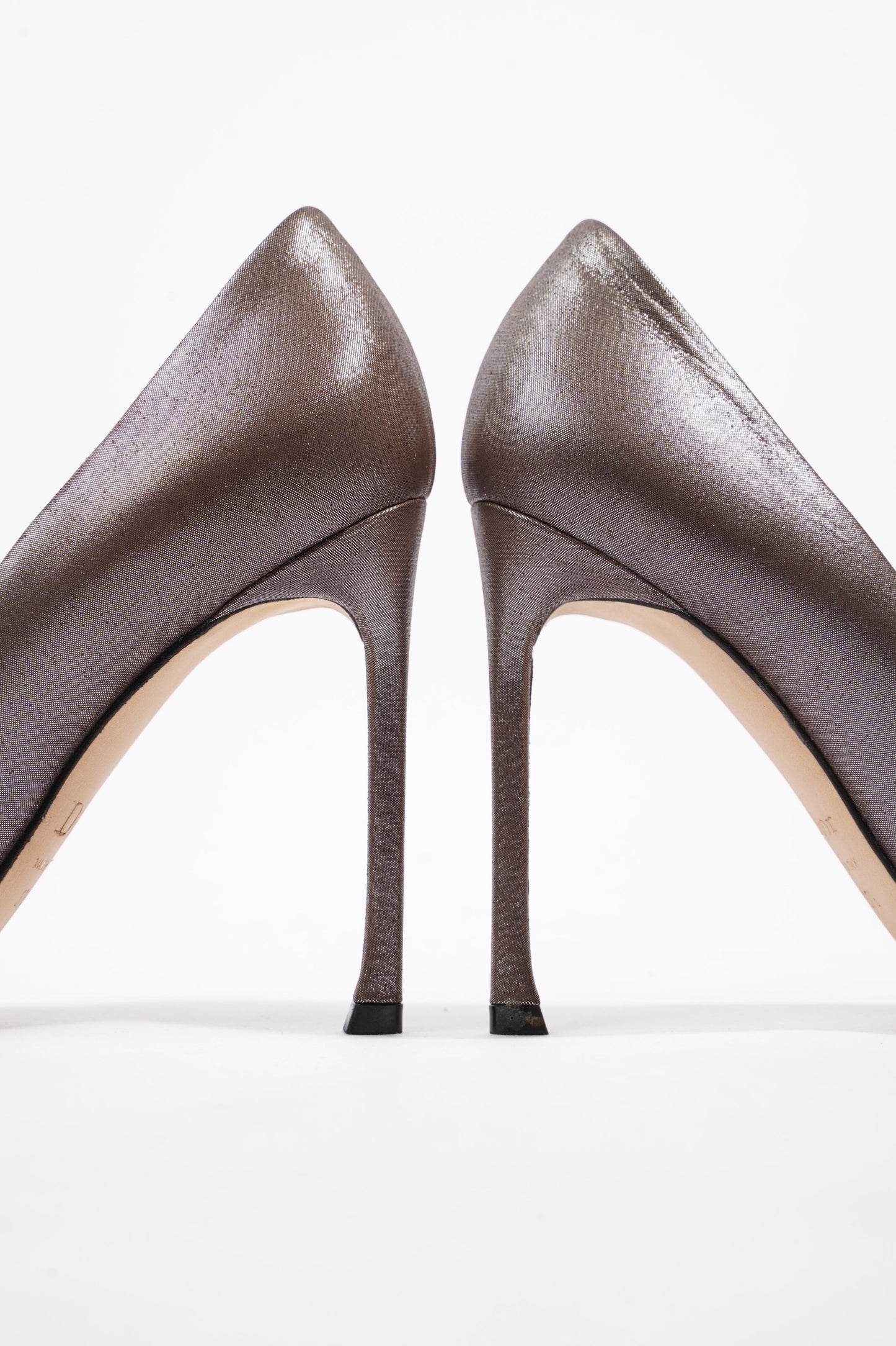 Christian Dior Bronze Heels 100 Bronze Canvas EU 37.5 UK 4.5