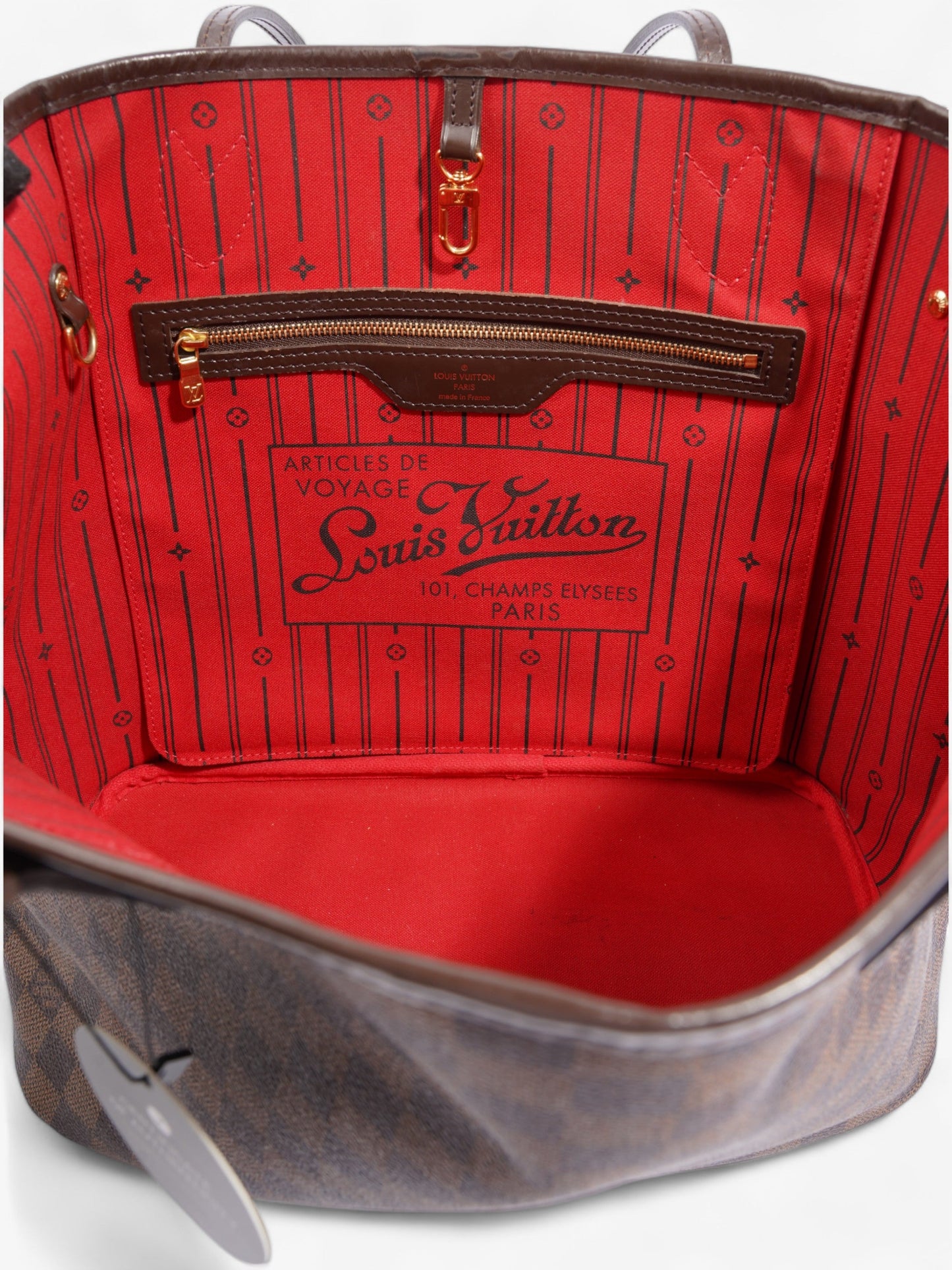 Louis Vuitton Neverfull MM Damier Ebene Coated Canvas