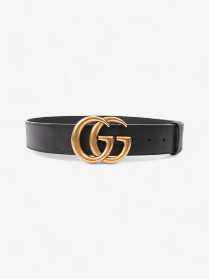 Gucci GG Marmont 2015 Re-Edition Wide Belt Black / Gold Leather 80cm / 32"