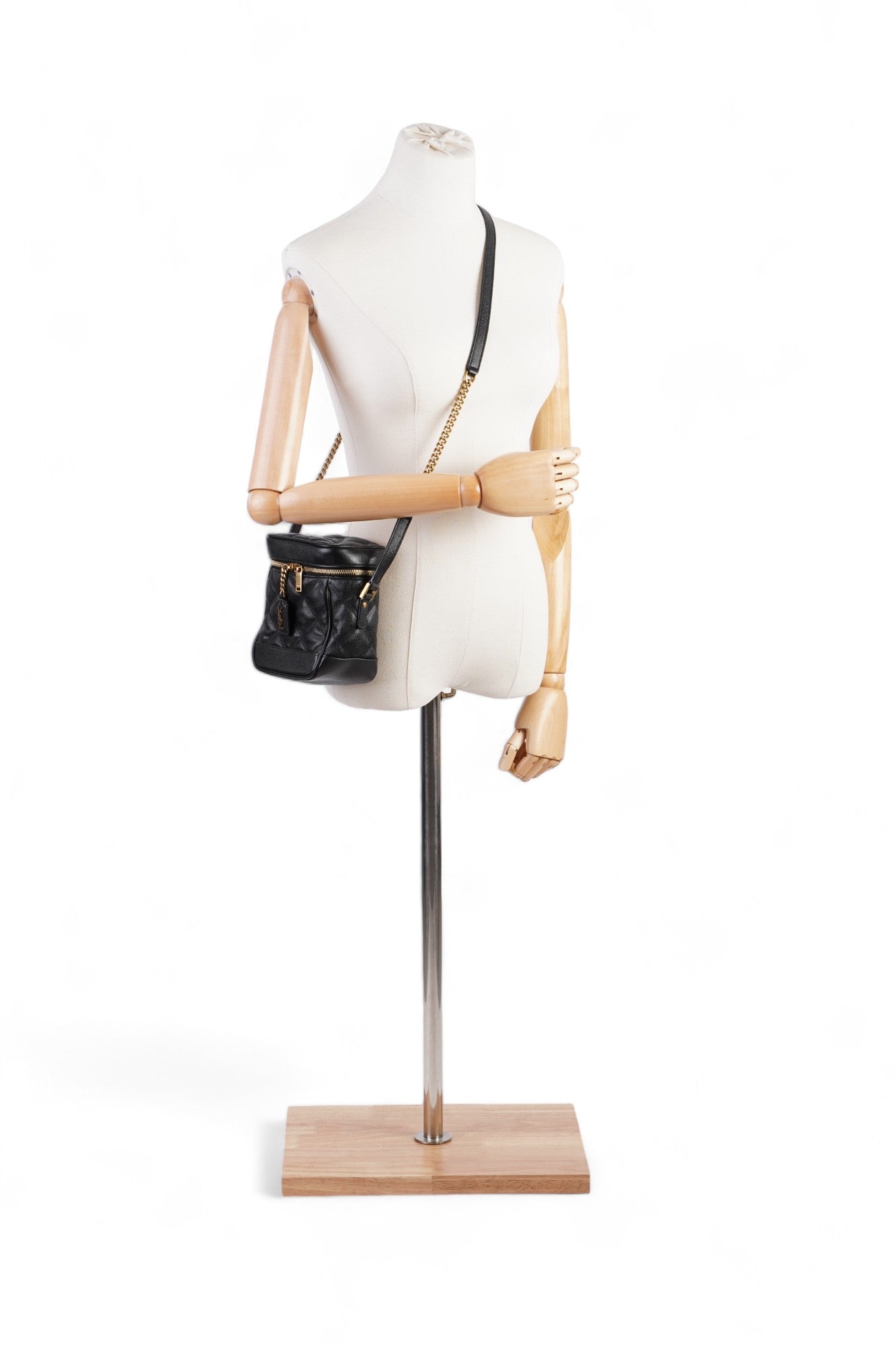 Saint Laurent 80's Vanity Black Grained Leather