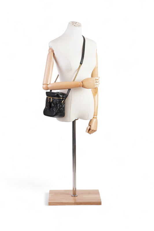 Saint Laurent 80's Vanity Black Grained Leather