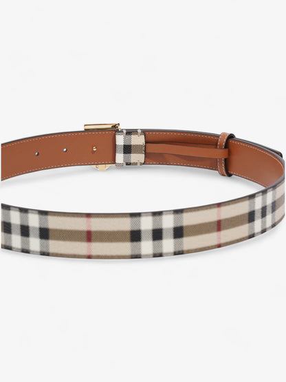 Burberry TB Belt Vintage Check / Light Gold Canvas Small - 87.5cm