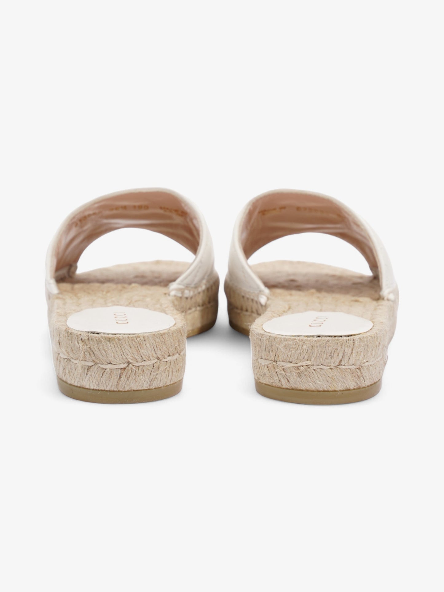 Gucci GG Marmont Espadrille Sandals White / Gold Leather EU 35.5 UK 2.5