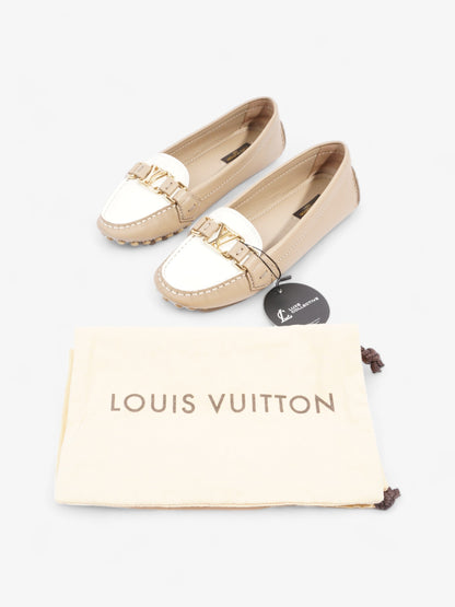 Louis Vuitton Driving Loafers Beige / White Leather EU 37 UK 4