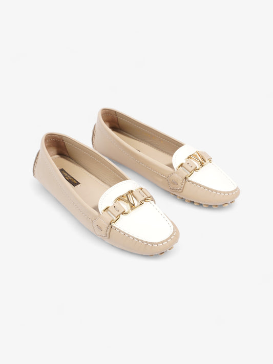 Louis Vuitton Driving Loafers Beige / White Leather EU 37 UK 4