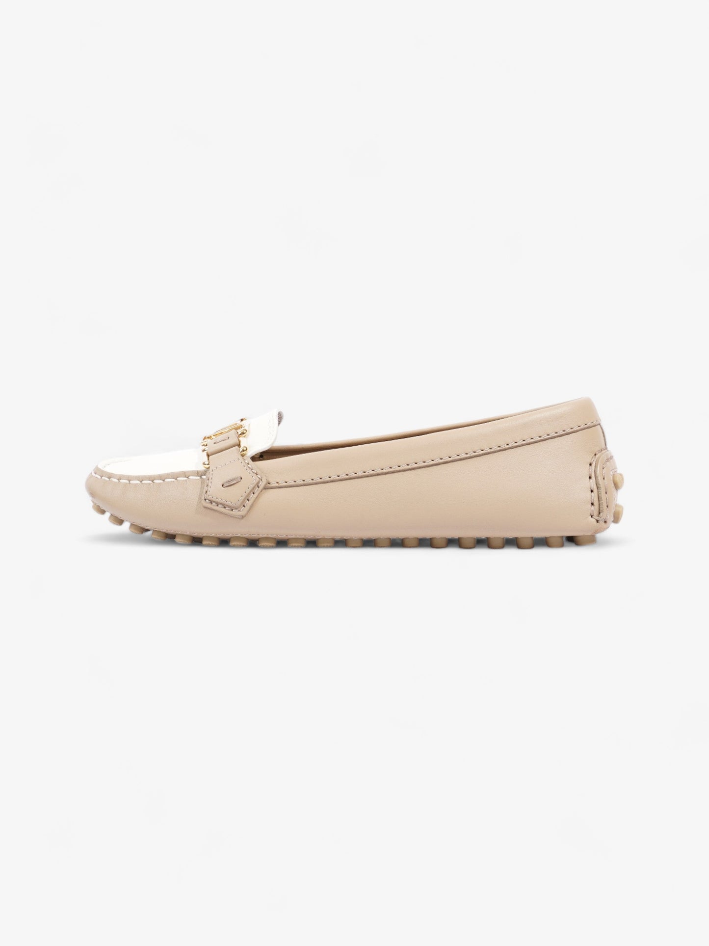 Louis Vuitton Driving Loafers Beige / White Leather EU 37 UK 4