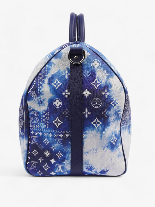 Louis Vuitton Limited Edition Bandana Keepall 50 Blue / White Leather