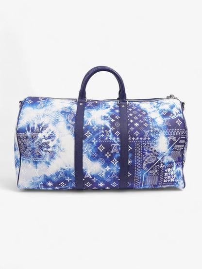 Louis Vuitton Limited Edition Bandana Keepall 50 Blue / White Leather