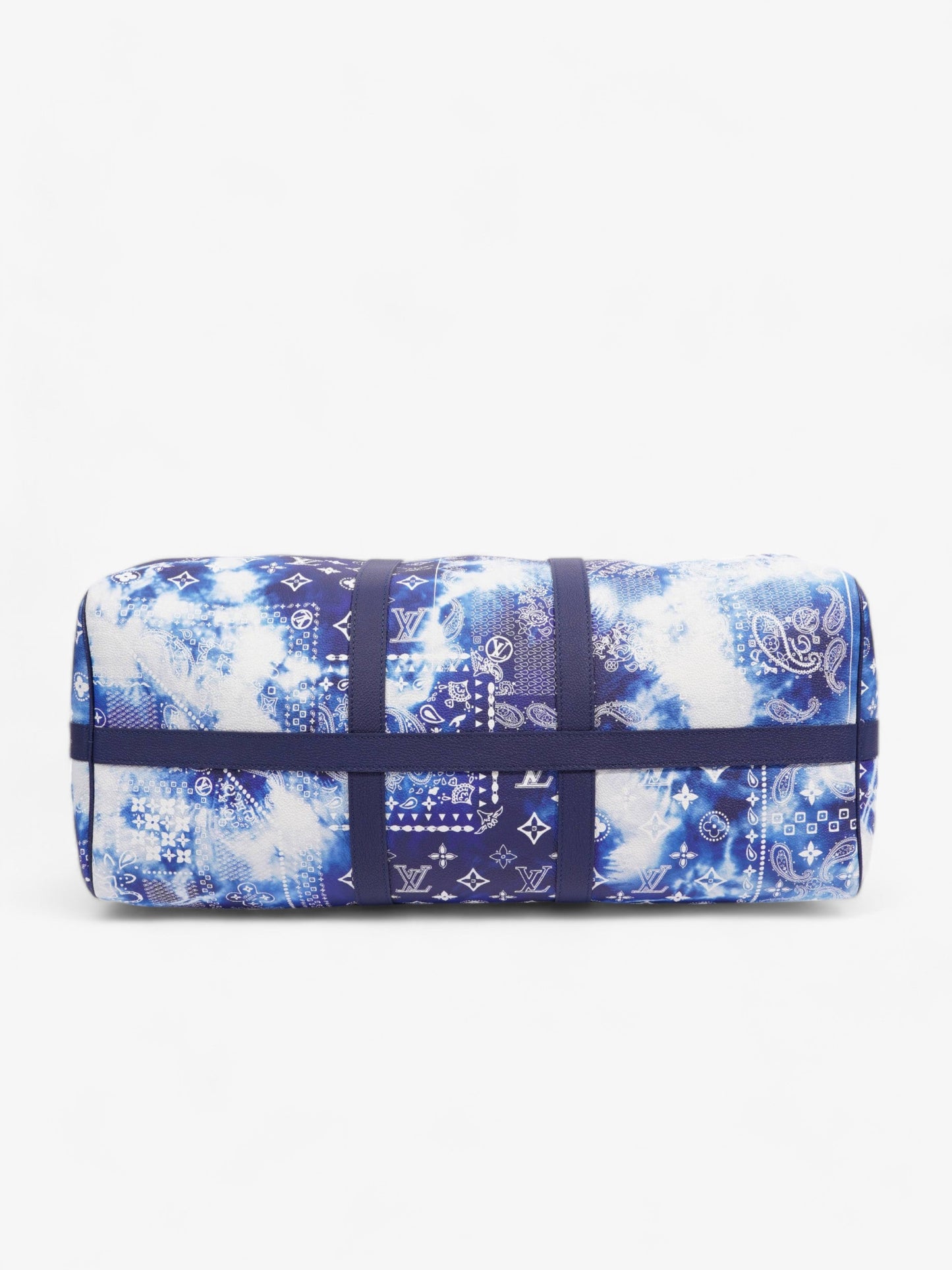 Louis Vuitton Limited Edition Bandana Keepall 50 Blue / White Leather
