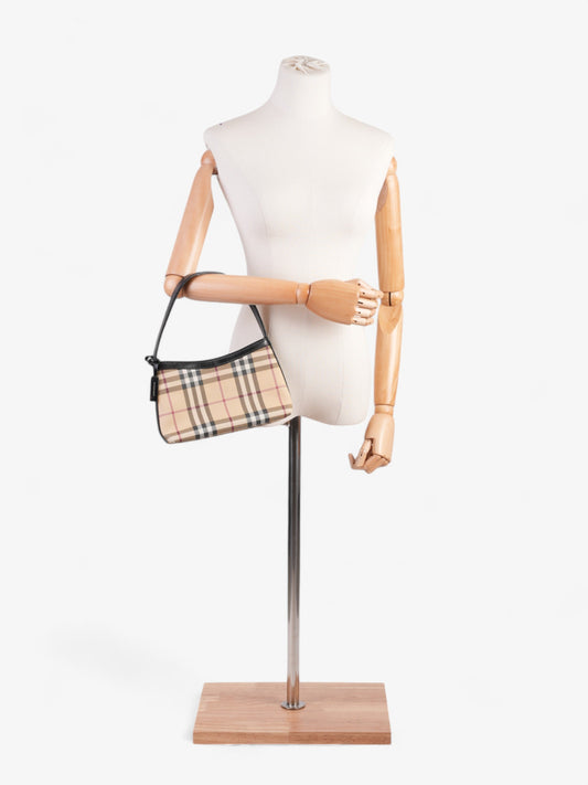 Burberry Check Shoulder Bag Nova Check / Black Coated Canvas