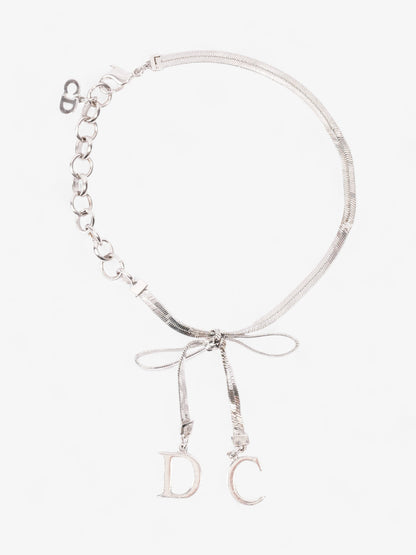 Christian Dior Bow Bracelet Silver Base Metal