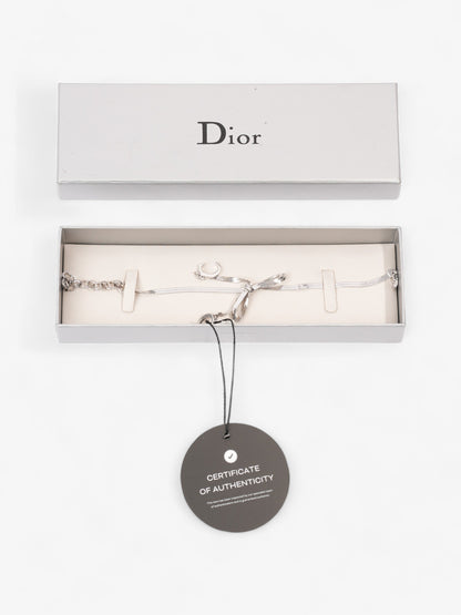 Christian Dior Bow Bracelet Silver Base Metal