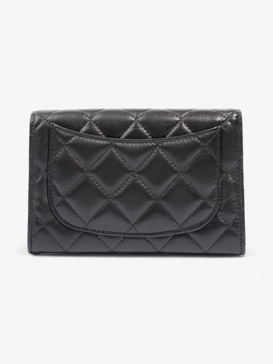 Chanel Classic Flap Wallet Black / Silver Lambskin Leather