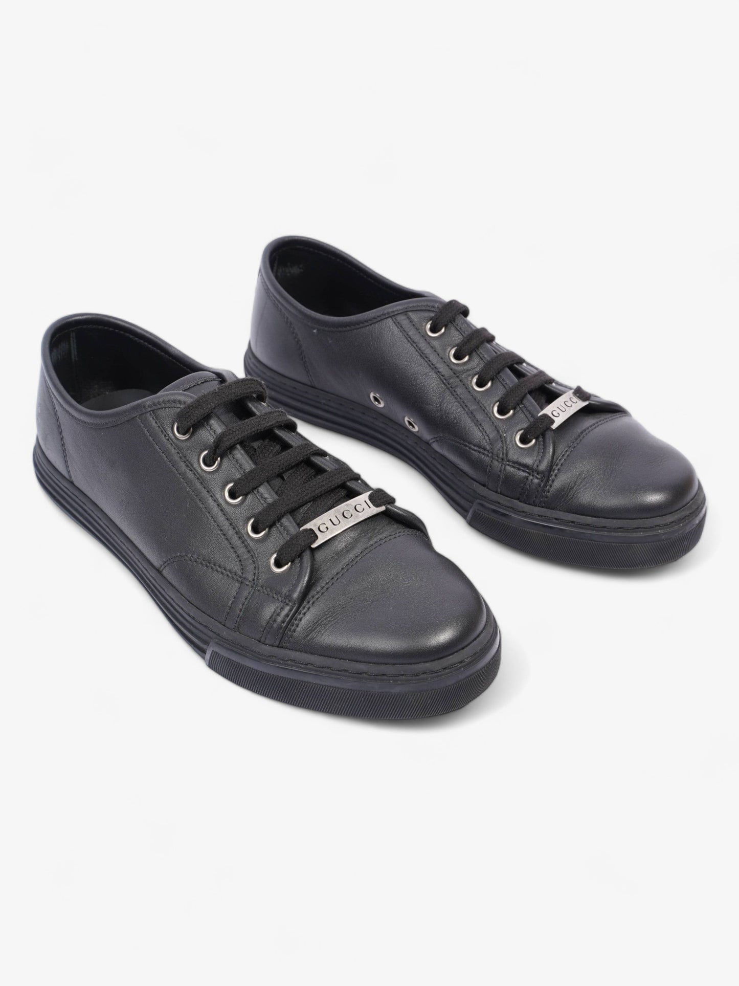 Gucci Low Top Sneaker Black Leather EU 39 UK 5