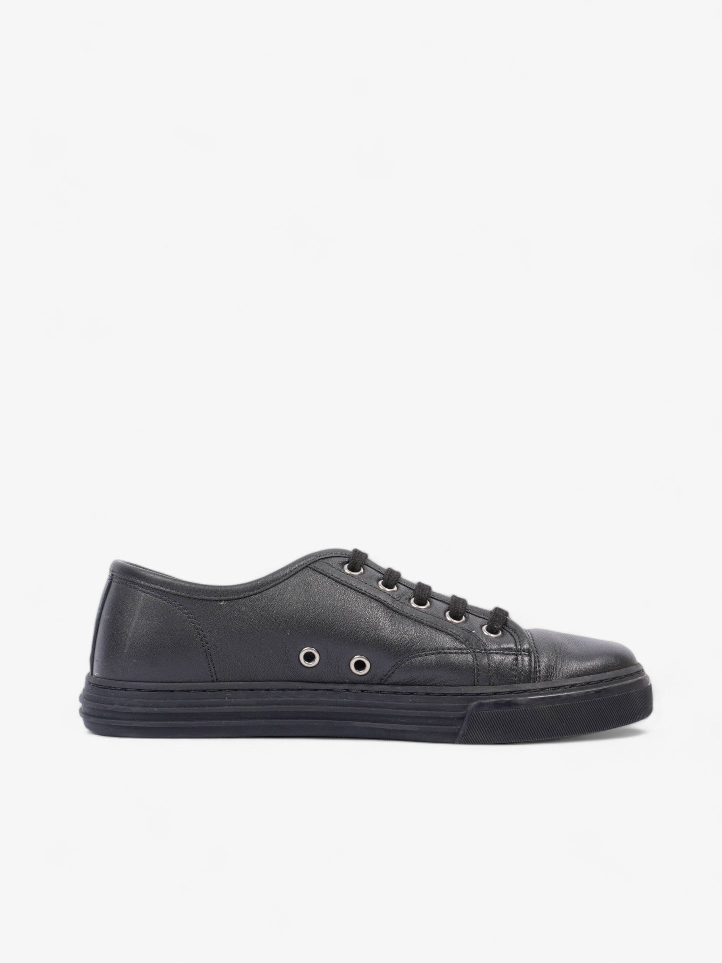 Gucci Low Top Sneaker Black Leather EU 39 UK 5