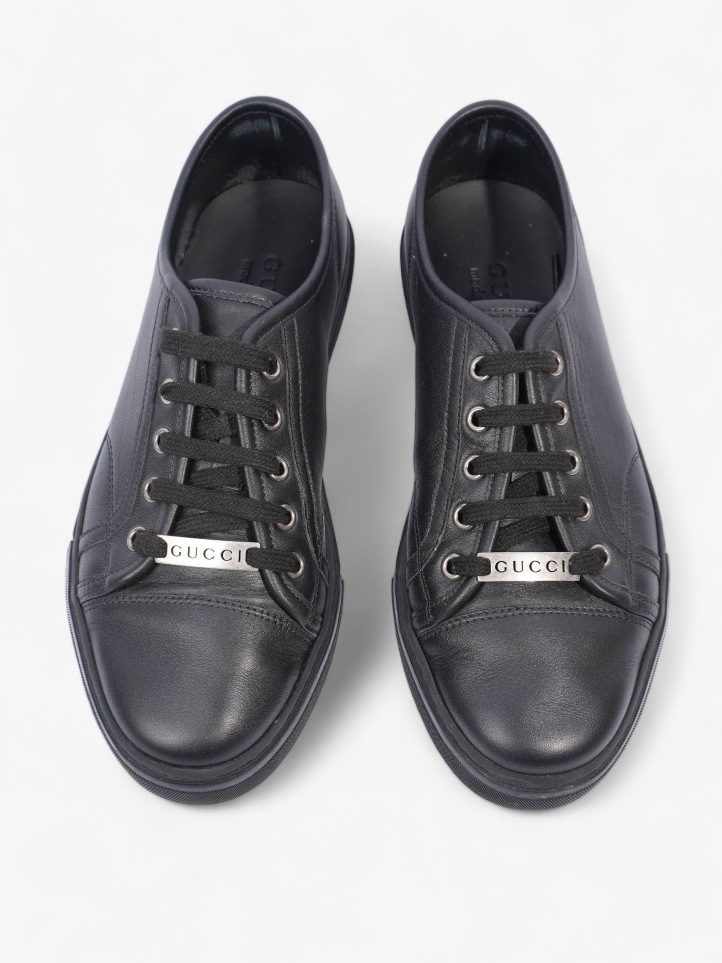 Gucci Low Top Sneaker Black Leather EU 39 UK 5