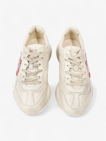 Gucci Rhyton 'Lips' Sneakers Beige  / Red / Black Leather EU 41.5 UK 7.5