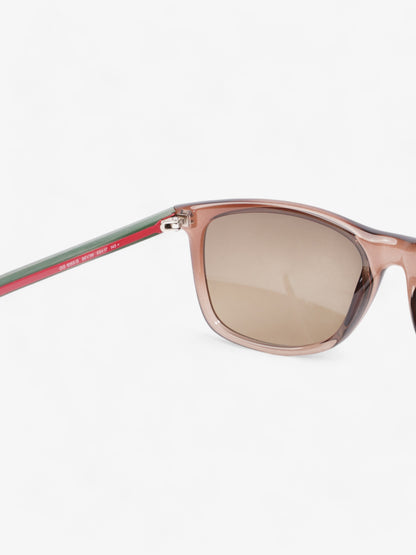 Gucci Web Sunglasses Brown / Red / Green Acetate 145mm
