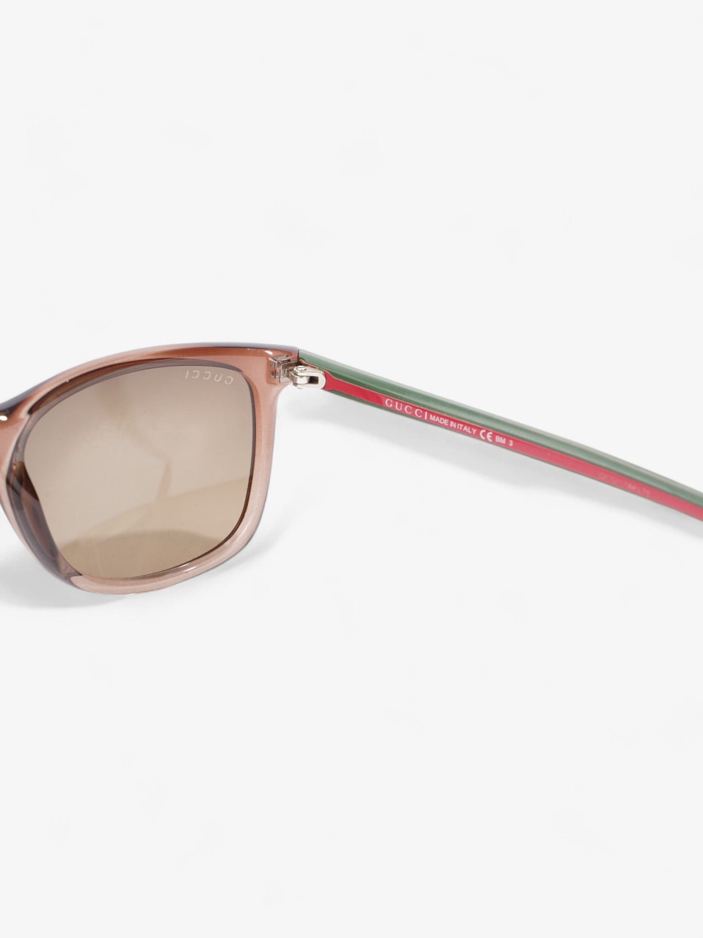 Gucci Web Sunglasses Brown / Red / Green Acetate 145mm
