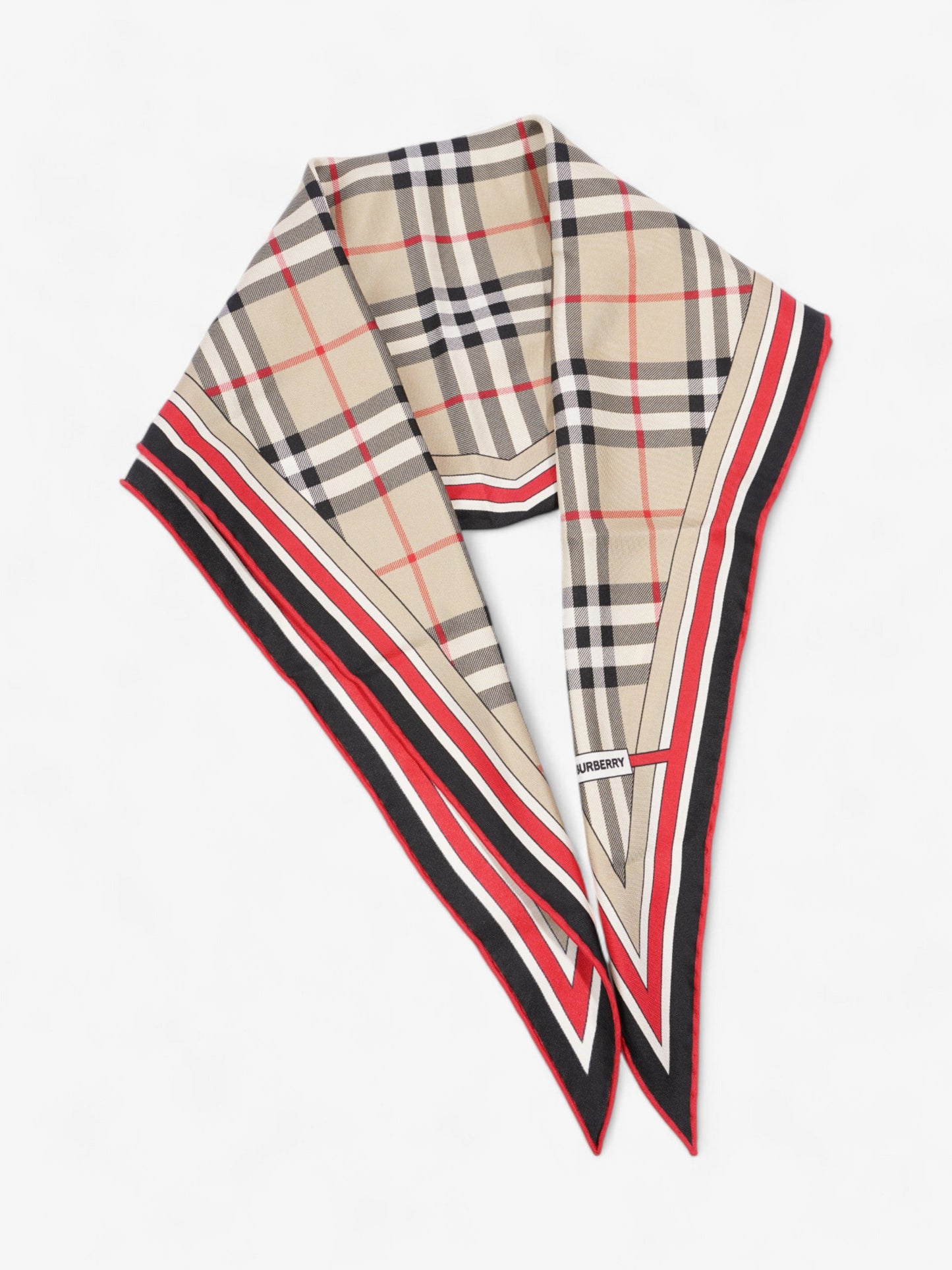 Burberry Vintage Check Losange Archive Beige / Red Silk