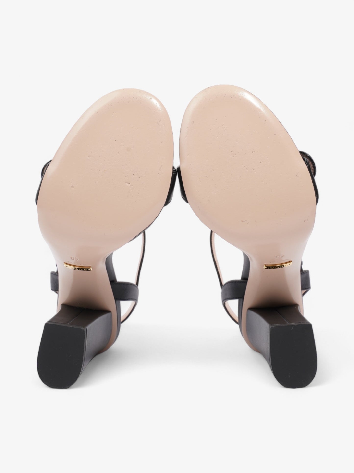 Gucci GG Sandal 90mm Black / Gold Leather EU 40 UK 7