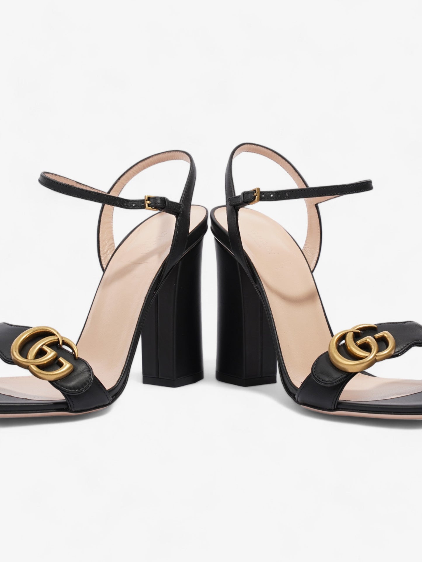 Gucci GG Sandal 90mm Black / Gold Leather EU 40 UK 7