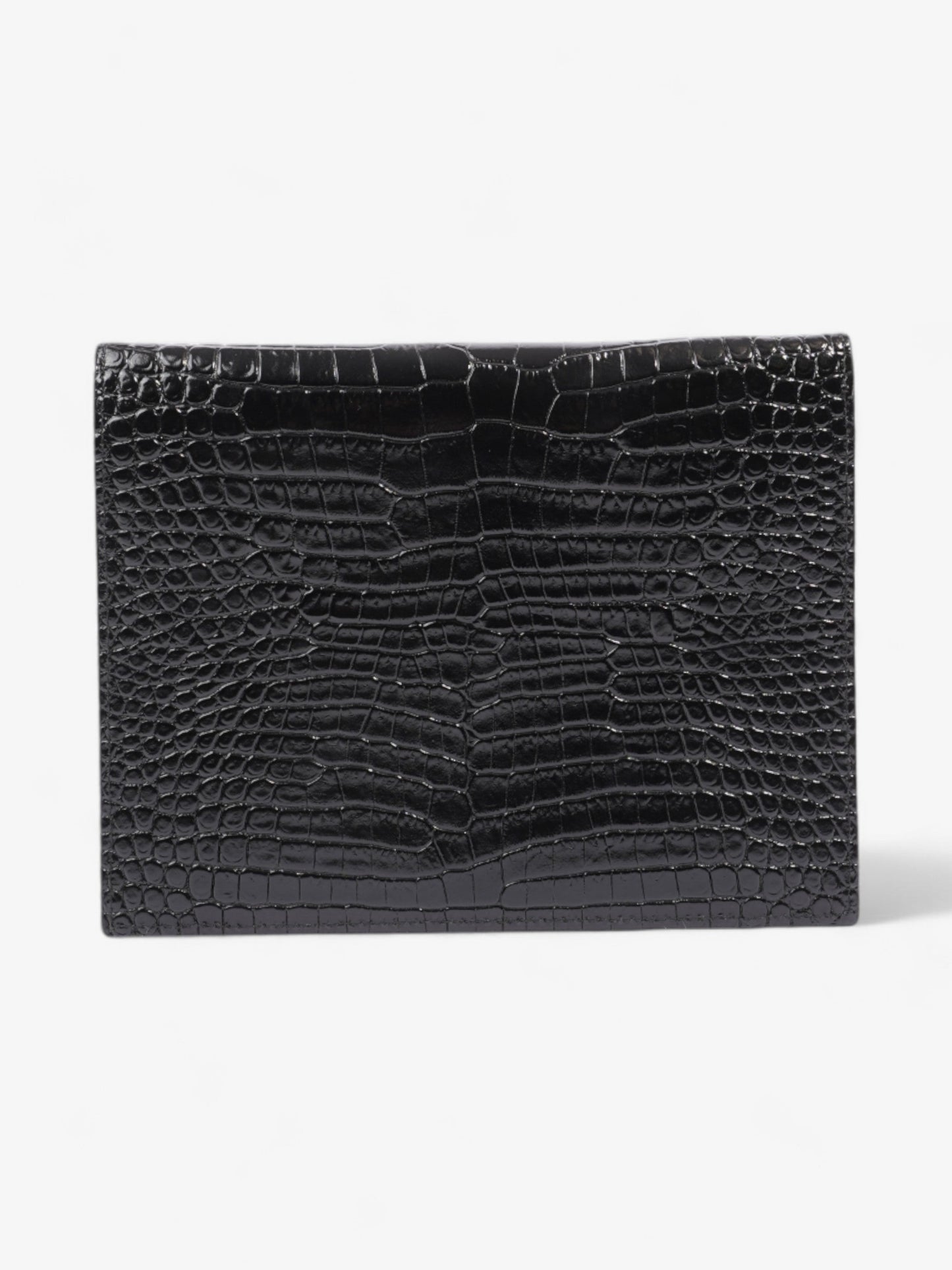 Saint Laurent Uptown Clutch Black Embossed Leather