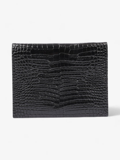 Saint Laurent Uptown Clutch Black Embossed Leather