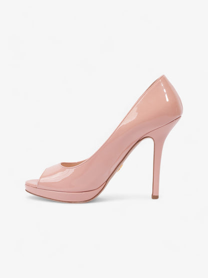 Prada Peep Toe Heels 100 Pink Patent Leather EU 40.5 UK 7.5