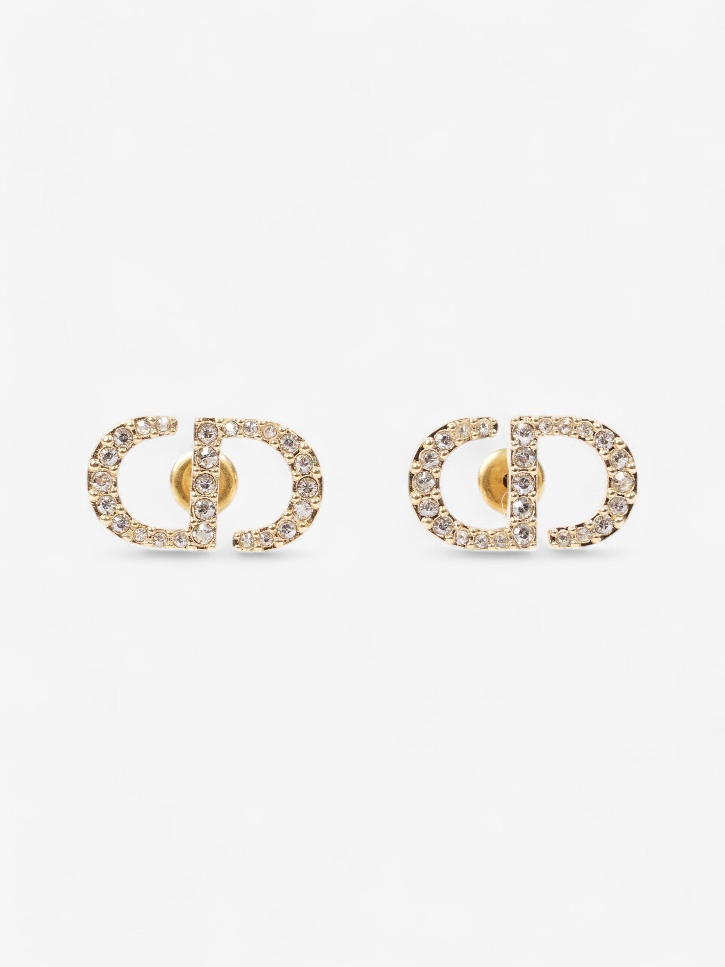Christian Dior CD Earrings Gold / White Base Metal