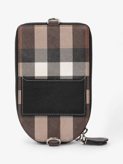 Burberry Phone Case Crossbody Dark Birch Brown Coated Canvas