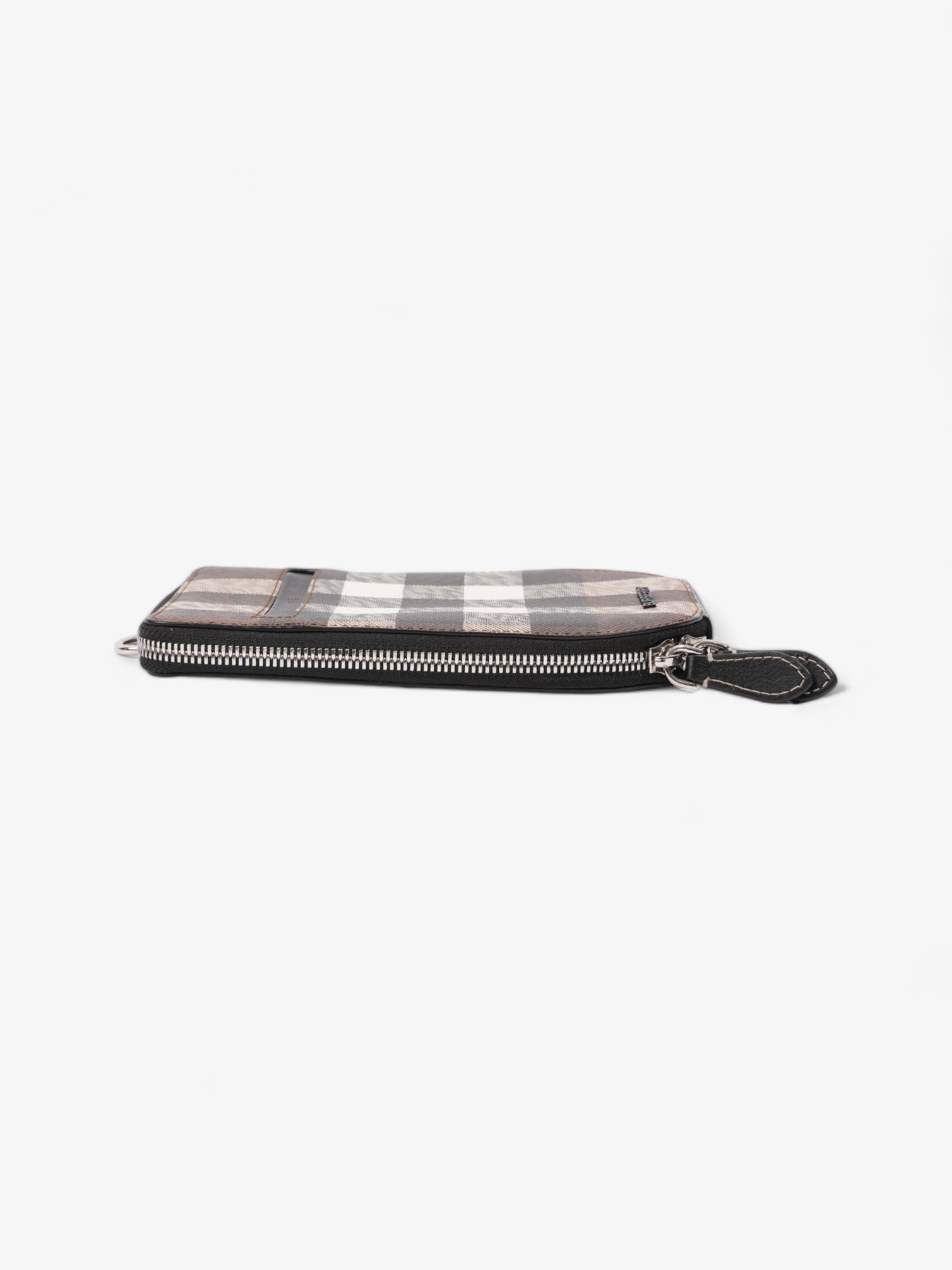 Burberry Phone Case Crossbody Dark Birch Brown Coated Canvas