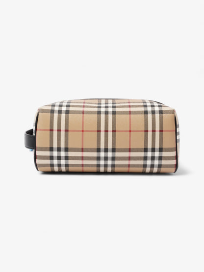 Burberry Wash Bag Archive Beige Coated Canvas