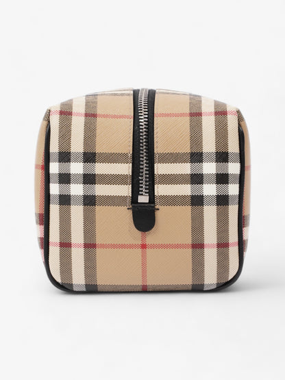 Burberry Wash Bag Archive Beige Coated Canvas