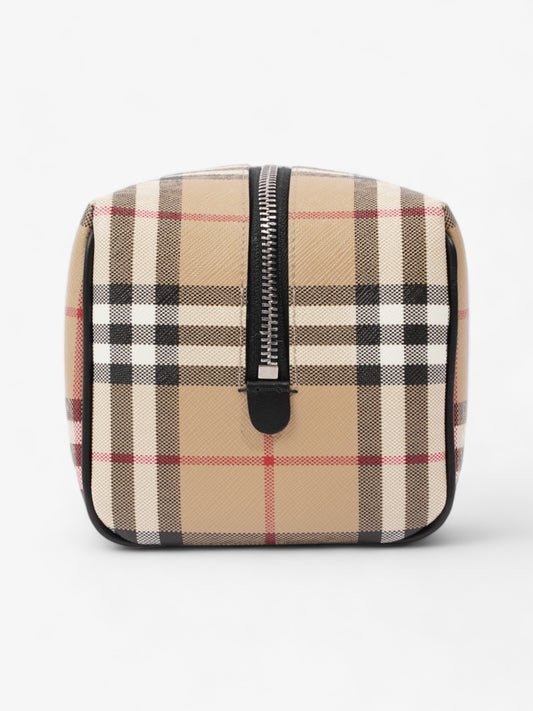 Burberry Wash Bag Archive Beige Coated Canvas
