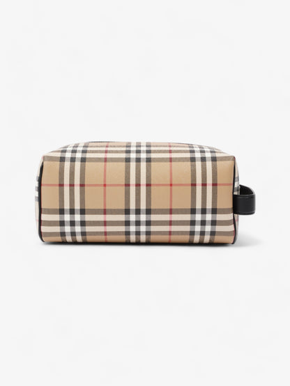 Burberry Wash Bag Archive Beige Coated Canvas