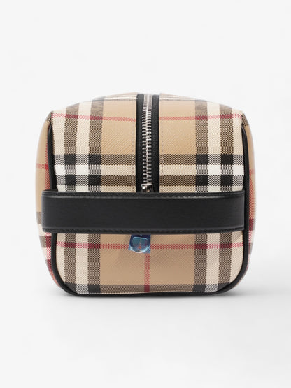 Burberry Wash Bag Archive Beige Coated Canvas