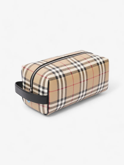 Burberry Wash Bag Archive Beige Coated Canvas