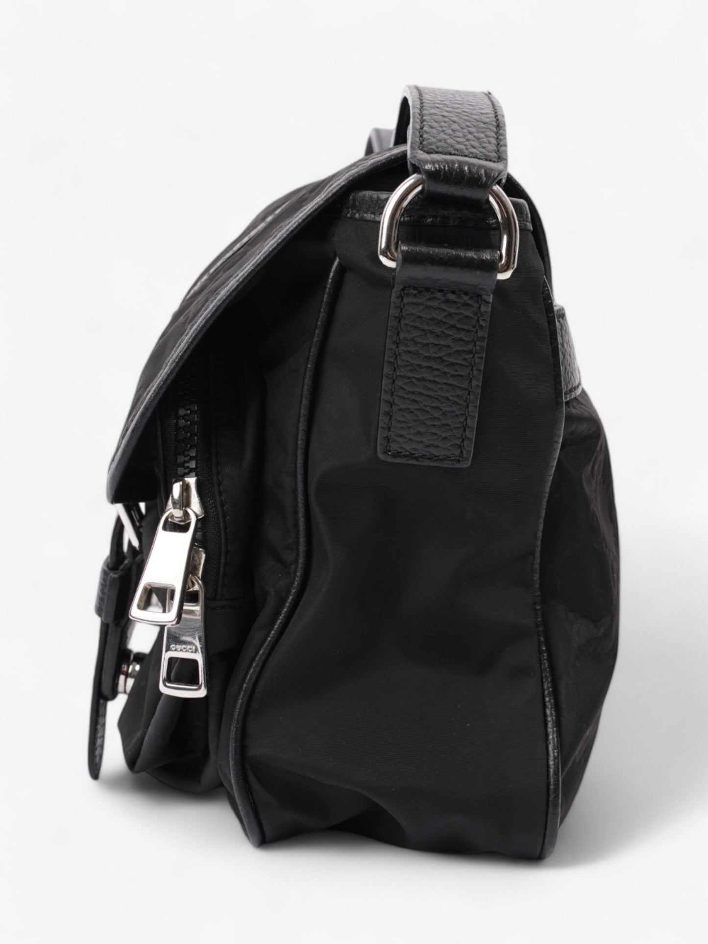 Gucci Monogram Messenger Bag Black Nylon