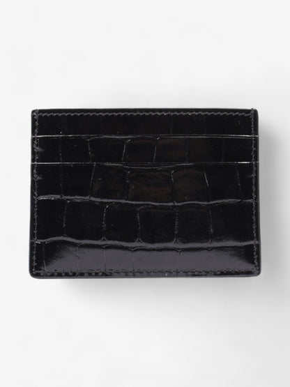 Burberry TB Card Holder Black Embossed Leather