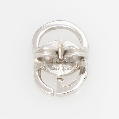 Gucci 18k White Gold GG Running Stud Earrings