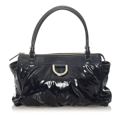 Gucci Abbey D-Ring Patent Leather Handbag (SHG-37233)