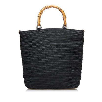Gucci Bamboo Canvas Satchel (SHG-36575)