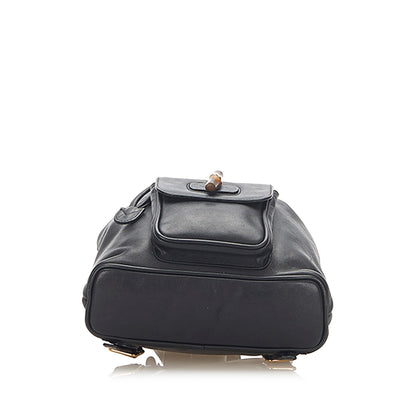 Gucci Bamboo Drawstring Leather Backpack (SHG-22299)